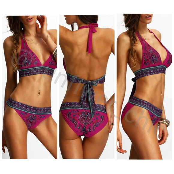 🆕️NEW Tribal/Boho Print Halter Bikini - Picture 10 of 13